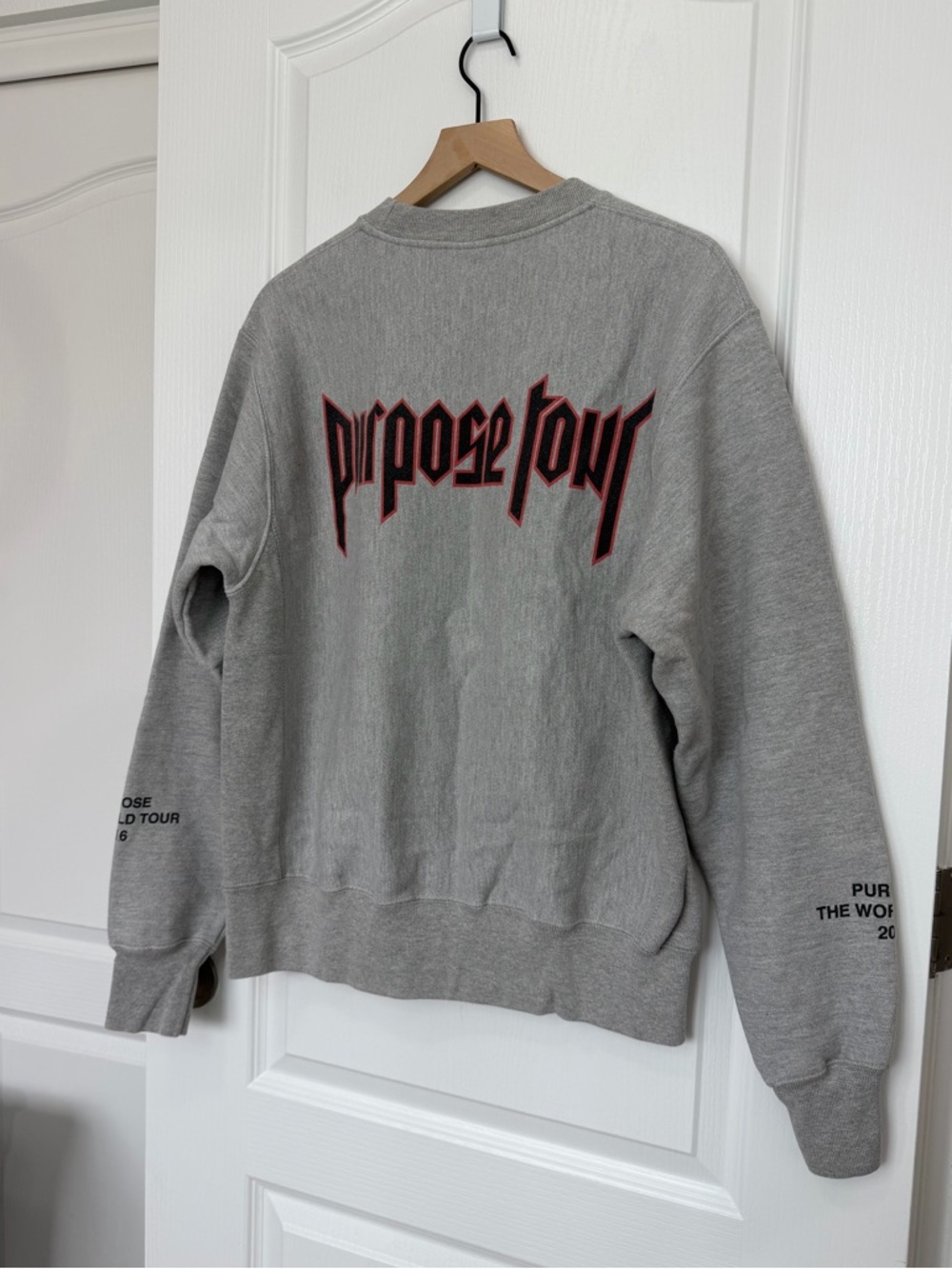 Justin Bieber The Purpose World Tour 2016 Champion Crewneck Sweater Medium - Picture 5 of 14